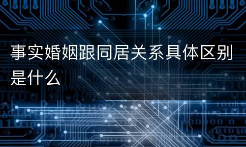 事实婚姻跟同居关系具体区别是什么