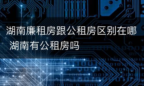 湖南廉租房跟公租房区别在哪 湖南有公租房吗