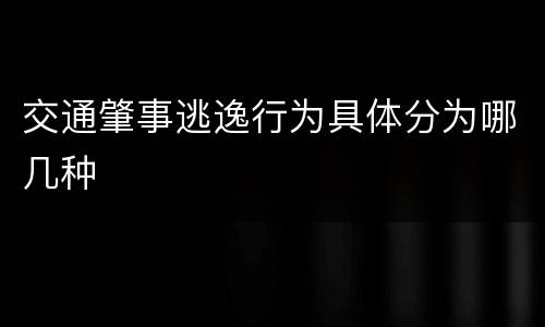交通肇事逃逸行为具体分为哪几种