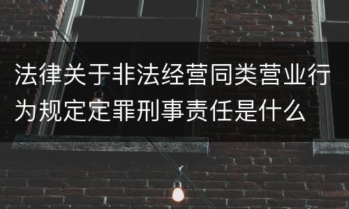 法律关于非法经营同类营业行为规定定罪刑事责任是什么