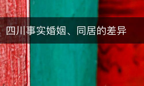 四川事实婚姻、同居的差异