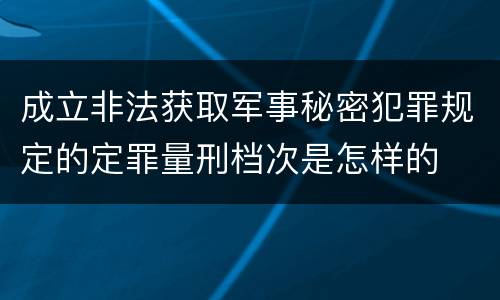 成立非法获取军事秘密犯罪规定的定罪量刑档次是怎样的