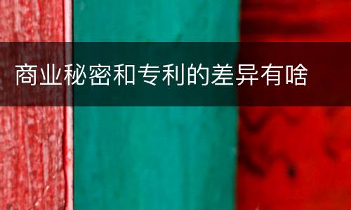 商业秘密和专利的差异有啥