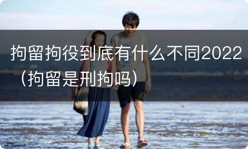 拘留拘役到底有什么不同2022（拘留是刑拘吗）