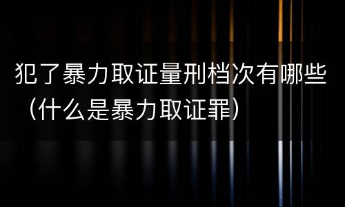 犯了暴力取证量刑档次有哪些（什么是暴力取证罪）
