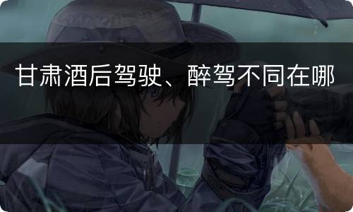 甘肃酒后驾驶、醉驾不同在哪