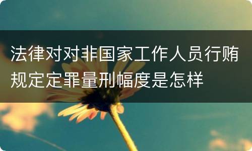 法律对对非国家工作人员行贿规定定罪量刑幅度是怎样