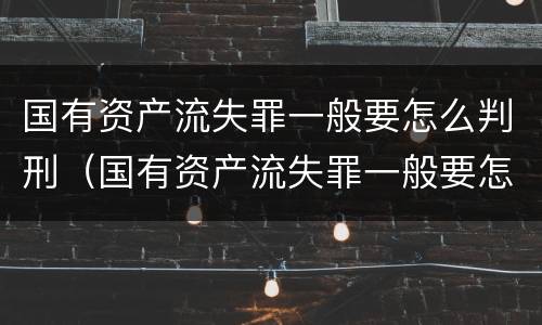 国有资产流失罪一般要怎么判刑（国有资产流失罪一般要怎么判刑呢）