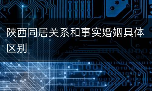 陕西同居关系和事实婚姻具体区别