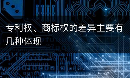 专利权、商标权的差异主要有几种体现