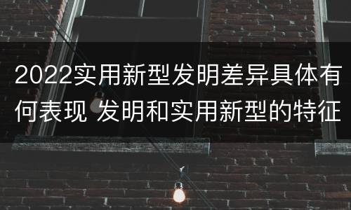 2022实用新型发明差异具体有何表现 发明和实用新型的特征