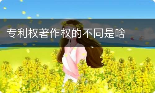 专利权著作权的不同是啥