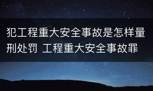 犯工程重大安全事故是怎样量刑处罚 工程重大安全事故罪 判例
