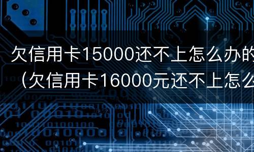 欠信用卡15000还不上怎么办的（欠信用卡16000元还不上怎么办）