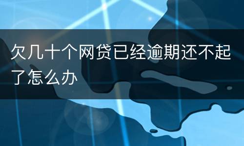 欠几十个网贷已经逾期还不起了怎么办
