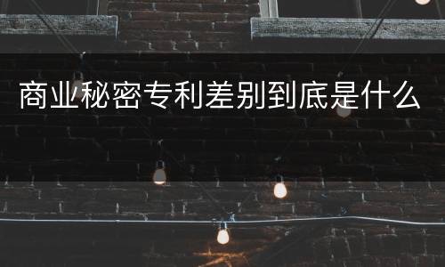 商业秘密专利差别到底是什么