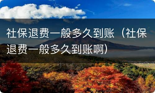 社保退费一般多久到账（社保退费一般多久到账啊）