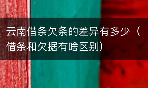 云南借条欠条的差异有多少（借条和欠据有啥区别）