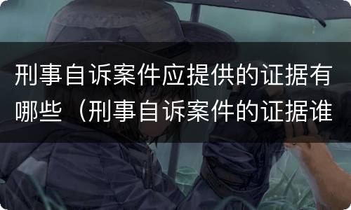 刑事自诉案件应提供的证据有哪些（刑事自诉案件的证据谁来收集）