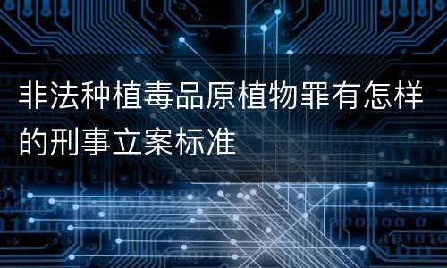 非法种植毒品原植物罪有怎样的刑事立案标准