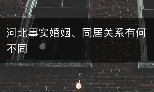 河北事实婚姻、同居关系有何不同