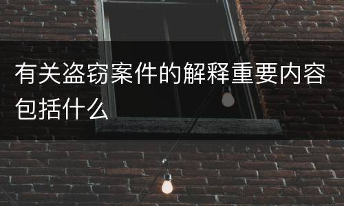 有关盗窃案件的解释重要内容包括什么