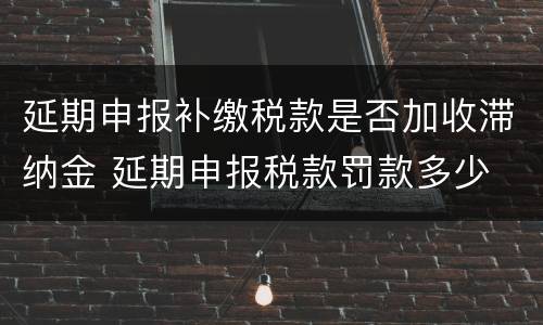 延期申报补缴税款是否加收滞纳金 延期申报税款罚款多少