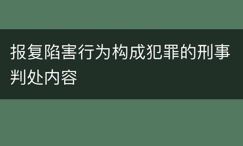 报复陷害行为构成犯罪的刑事判处内容