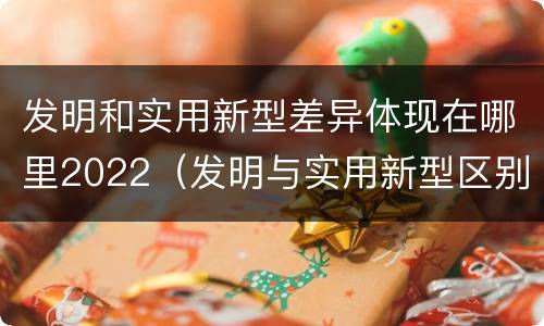 发明和实用新型差异体现在哪里2022（发明与实用新型区别）