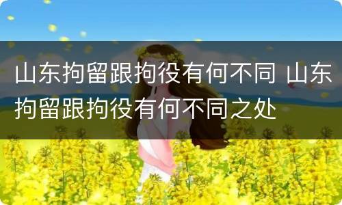 山东拘留跟拘役有何不同 山东拘留跟拘役有何不同之处