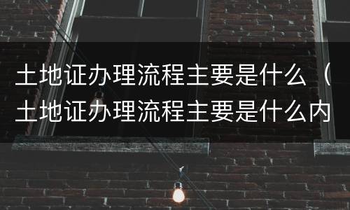 土地证办理流程主要是什么（土地证办理流程主要是什么内容）