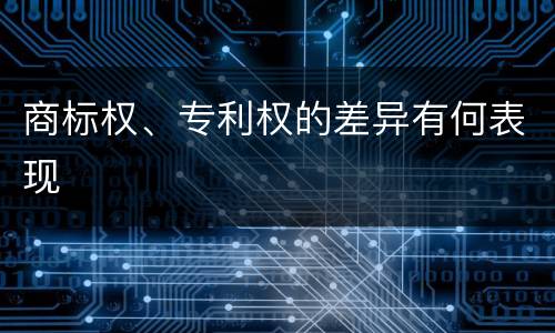 商标权、专利权的差异有何表现