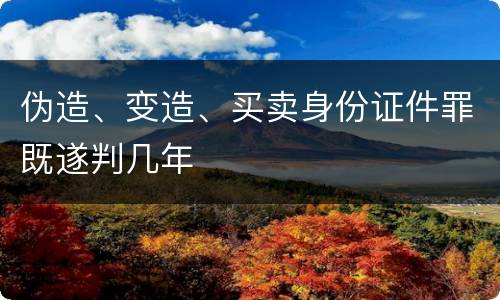 伪造、变造、买卖身份证件罪既遂判几年