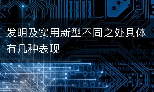 发明及实用新型不同之处具体有几种表现