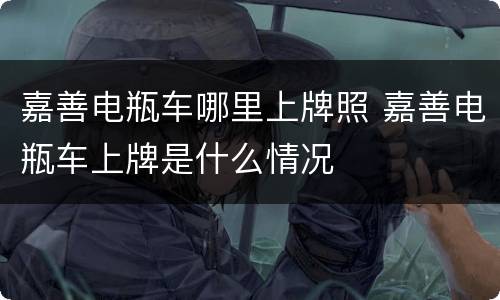 嘉善电瓶车哪里上牌照 嘉善电瓶车上牌是什么情况