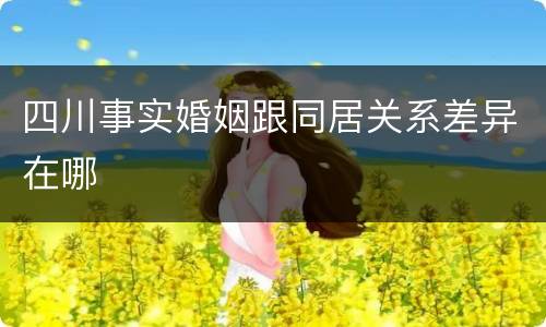 四川事实婚姻跟同居关系差异在哪