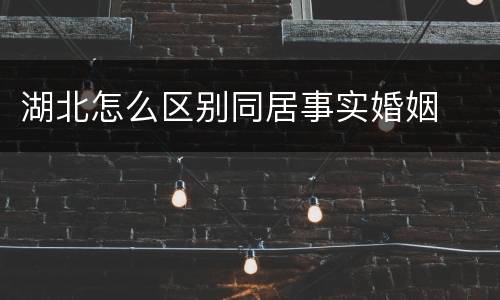 湖北怎么区别同居事实婚姻