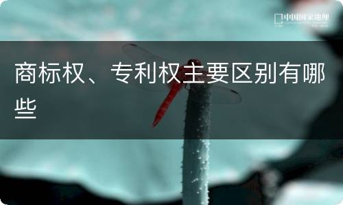 商标权、专利权主要区别有哪些
