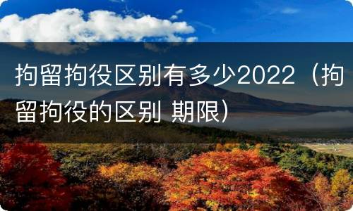 拘留拘役区别有多少2022（拘留拘役的区别 期限）