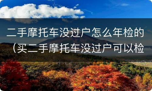 二手摩托车没过户怎么年检的（买二手摩托车没过户可以检车么）