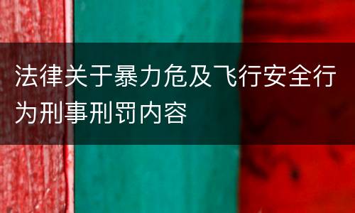 法律关于暴力危及飞行安全行为刑事刑罚内容