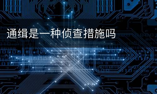 通缉是一种侦查措施吗