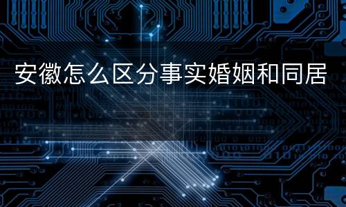 安徽怎么区分事实婚姻和同居