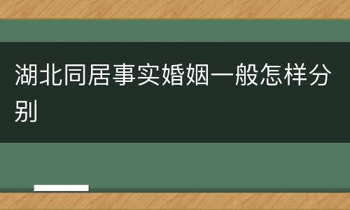 湖北同居事实婚姻一般怎样分别