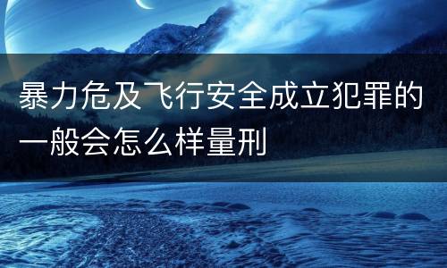 暴力危及飞行安全成立犯罪的一般会怎么样量刑