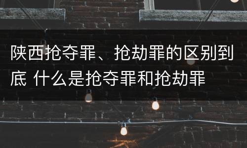 陕西抢夺罪、抢劫罪的区别到底 什么是抢夺罪和抢劫罪
