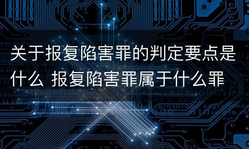 关于报复陷害罪的判定要点是什么 报复陷害罪属于什么罪