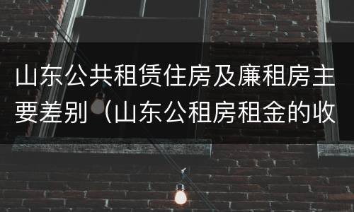 山东公共租赁住房及廉租房主要差别（山东公租房租金的收费标准）
