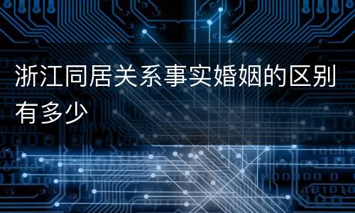 浙江同居关系事实婚姻的区别有多少