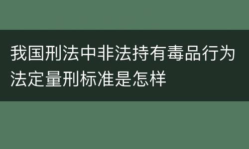 我国刑法中非法持有毒品行为法定量刑标准是怎样